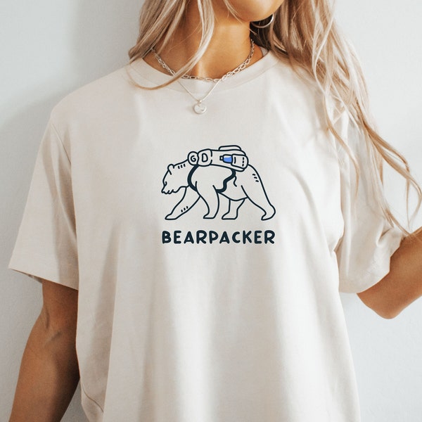 Backpacker Shirt, Bearpacker TShirt, Traveler Tee, Backpacker Gift