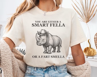 Retro Smart Fella Rhino 90’s Shirt, Rhino T-shirt, Rhino Lover Vintage Tee, Rhino Funny Gift, Rhino Aesthetic Graphic Tee