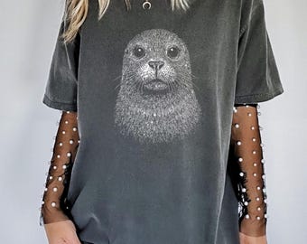 Sea Lion Vintage Tee, Cute Sea Lion Comfort Colors Vintage Tshirt, Sea Lion Silhouette Retro Shirt, Sea Lion Lover Gift