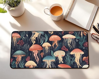 Alfombrilla de escritorio con forma de medusa, alfombrilla de escritorio con forma de medusa, alfombrilla de escritorio con forma de océano, regalos con forma de medusa, decoración con forma de vida marina