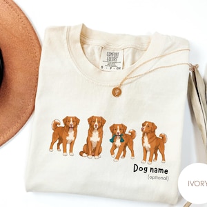 Nova Scotia Duck Tolling Retriever - T-shirt med personligt namn, Nova Scotia Lover-t-shirt, Comfort Colors Vintage Style Dog Mama Graphic Tee