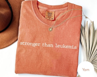 Leukemia Awareness Shirt, Stronger than Leukemia Warrior Tee, Comfort Colors Vintage Style Graphic Tee