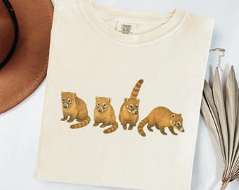 Vintage T-shirt van Coati, leuk vintage T-shirt met comfortabele kleuren Coati, retro shirt Coati silhouet, cadeau Coati Lover