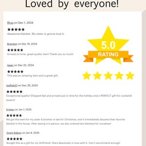 a white paper with five stars on it and the words loved by everyone