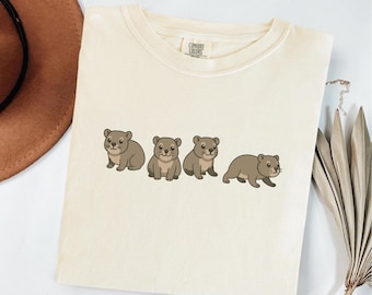 Camiseta Hyrax, Camiseta Minimalista para Amantes de Hyrax, Camiseta com Estampa Vintage de Vida Selvagem da Comfort Colors