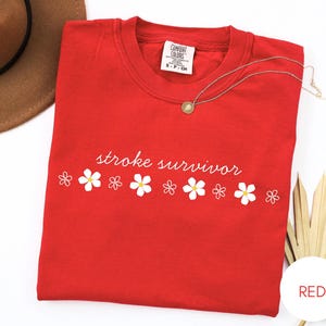Camiseta de concienciación sobre el ictus, camiseta floral para supervivientes, camiseta gráfica de estilo vintage de Comfort Colors