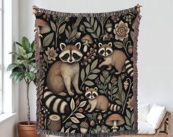 Cobertor de tecido de guaxinim - Tapeçaria de tecido de panda de lixo, Tapeçaria de guaxinim, Presentes de guaxinim, Amante de panda de lixo, Cobertor de núcleo de casa de campo