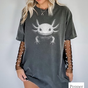 Axolotl Vintage Tee, Cute Axolotl Unisex Comfort Colors Vintage Relaxed Fit Tshirt, Axolotl Silhouette Shirt, Axolotl Lover Gift