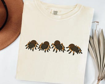 Tarantula Comfort Colors Graphic Tee, Spider Relaxed Fit Silhouette Shirt, Tarantula Lover Gift