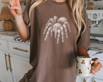 Tarantula Comfort Colors Graphic Tee, Spider Relaxed Fit Silhouette Shirt, Tarantula Lover Gift