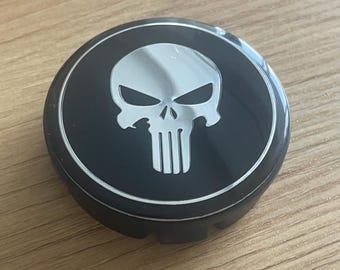 4 items 58mm / 55mm Skull Punisher wheel center hub caps alloy rim covers