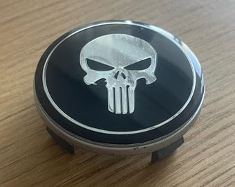 4 items 57mm / 52mm Skull Punisher wheel center hub caps alloy rim covers