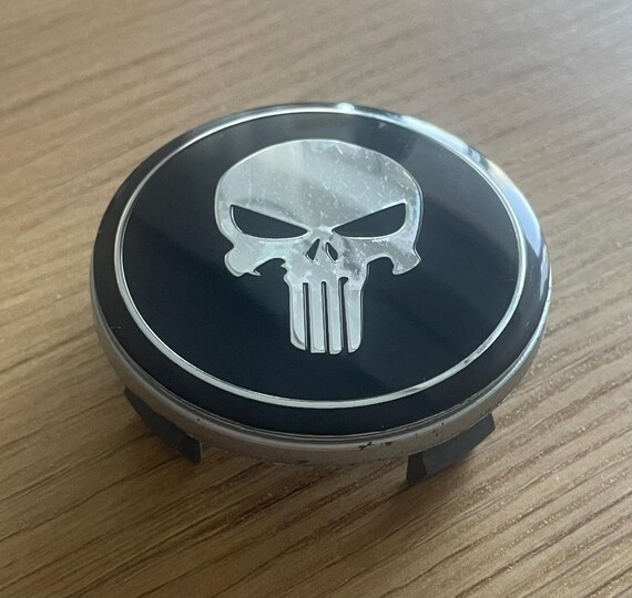 4x Silicone Hub Cap Skull Stickers – 58mm Hub Lid Emblems By You.S
