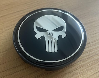 4 items 70mm / 64mm Skull Punisher wheel center hub caps alloy rim covers