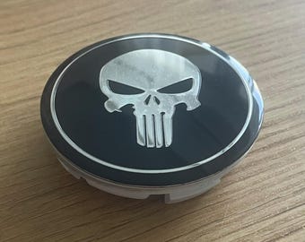 4 items 56mm / 52mm Skull Punisher wheel center hub caps alloy rim covers
