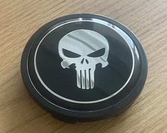 4 items 65mm / 60mm Skull Punisher wheel center hub caps alloy rim covers