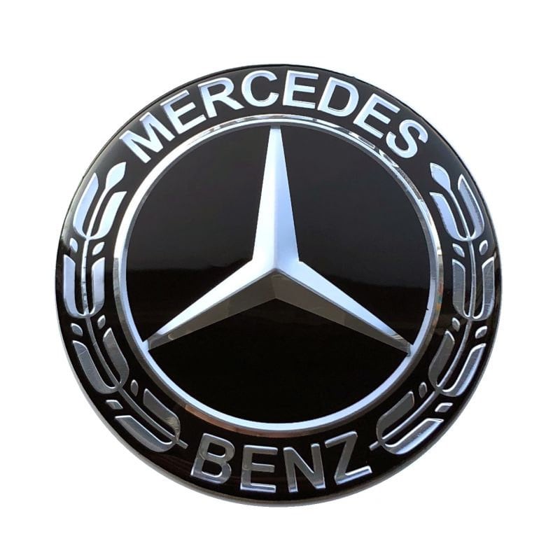4 x 56mm 60mm 65mm wheel center hub caps stickers metal emblems for Mercedes rims covers BLACK LAUREL