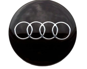 4 x 50 mm, 56 mm, 60 mm, 65 mm Radnabenkappen-Aufkleber, Metallembleme für Audi-Felgenabdeckungen