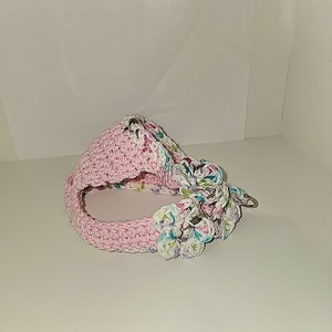 Small Crochet Dog Harness with flowers, 100% cotton, Handmade harness, Crochet dog harness for small dogs, Soft harness, step in harness