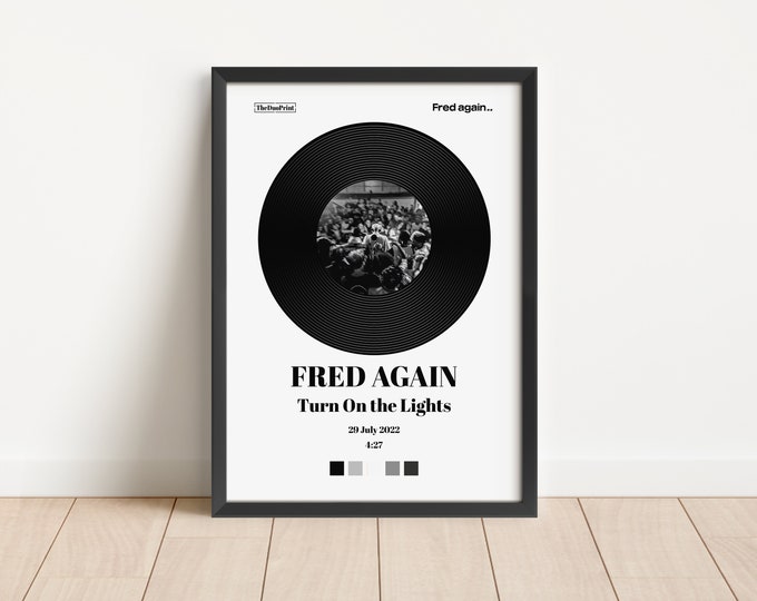 Fred Again | "Turn On The Lights" Song Record Cover Poster | Electronic Dance DJ Art