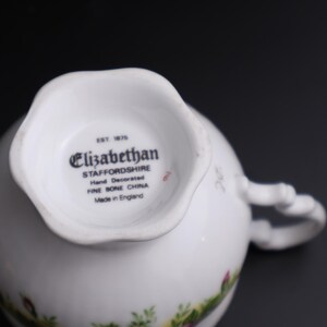 Vintage Teacup and Saucer Fine Bone China Elizabethan Staffordshire Roses England image 8