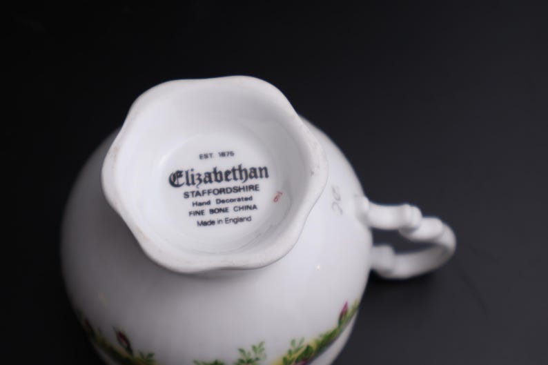 Vintage Teacup and Saucer Fine Bone China Elizabethan Staffordshire Roses England image 8