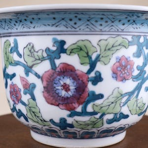 Doniczka z porcelany vintage, wzór kwiatowy, 15 cm, ceramiczna doniczka Cachepot