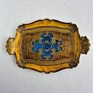 Bandeja florentina italiana vintage – 25 x 19 cm