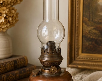 Vintage Kosmos Brenner-olielamp Stephanie Duitsland koperen kerosinelamp 40 cm