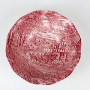 Vintage Dickens Coaching Days Transferware Schüssel rot 22 cm England Ironstone