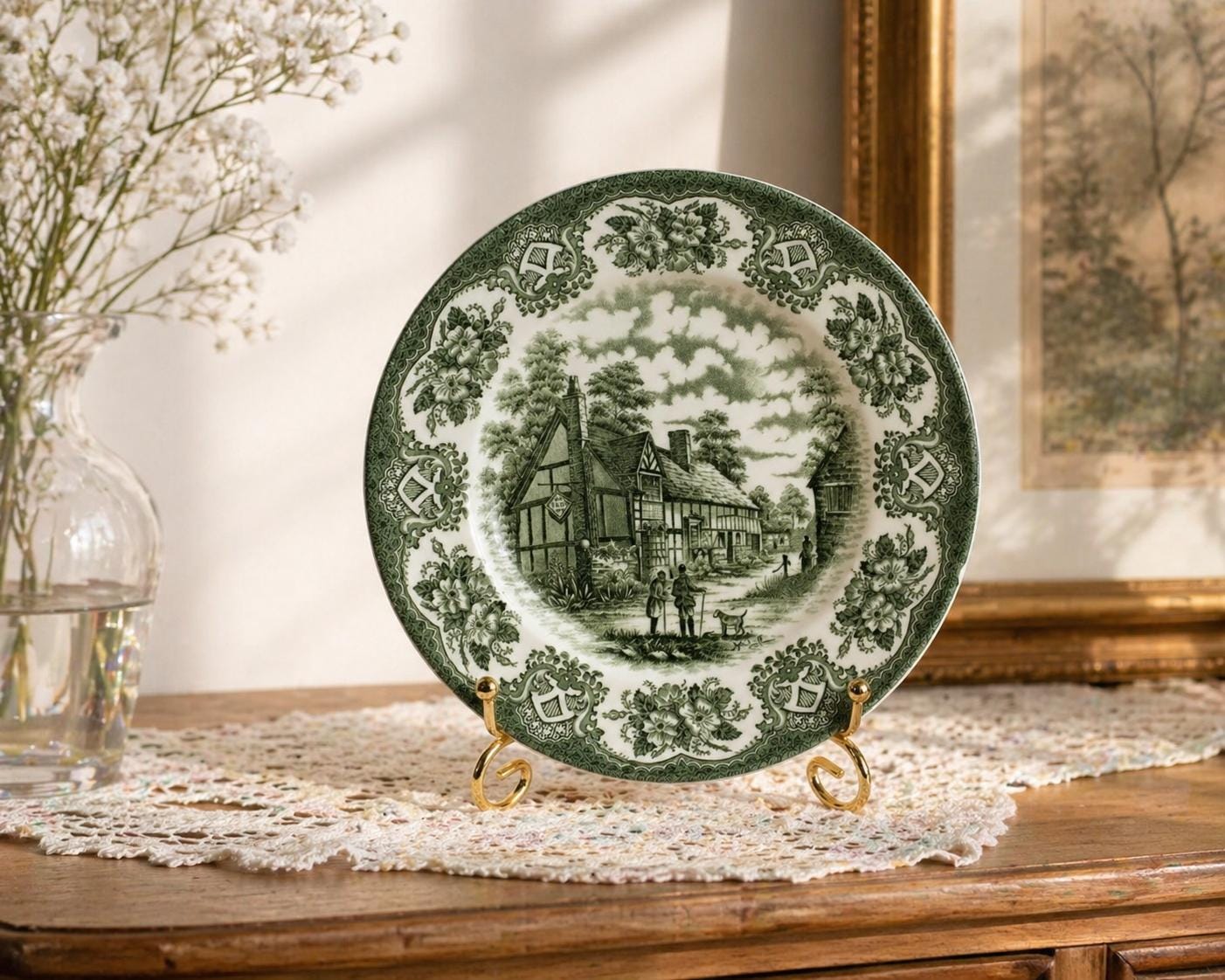 Vintage Green Ironstone Transferware - Etsy