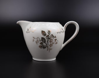 Jarra de porcelana vintage para crema con diseño floral dorado Winterling Bavaria 8 cm Alemania