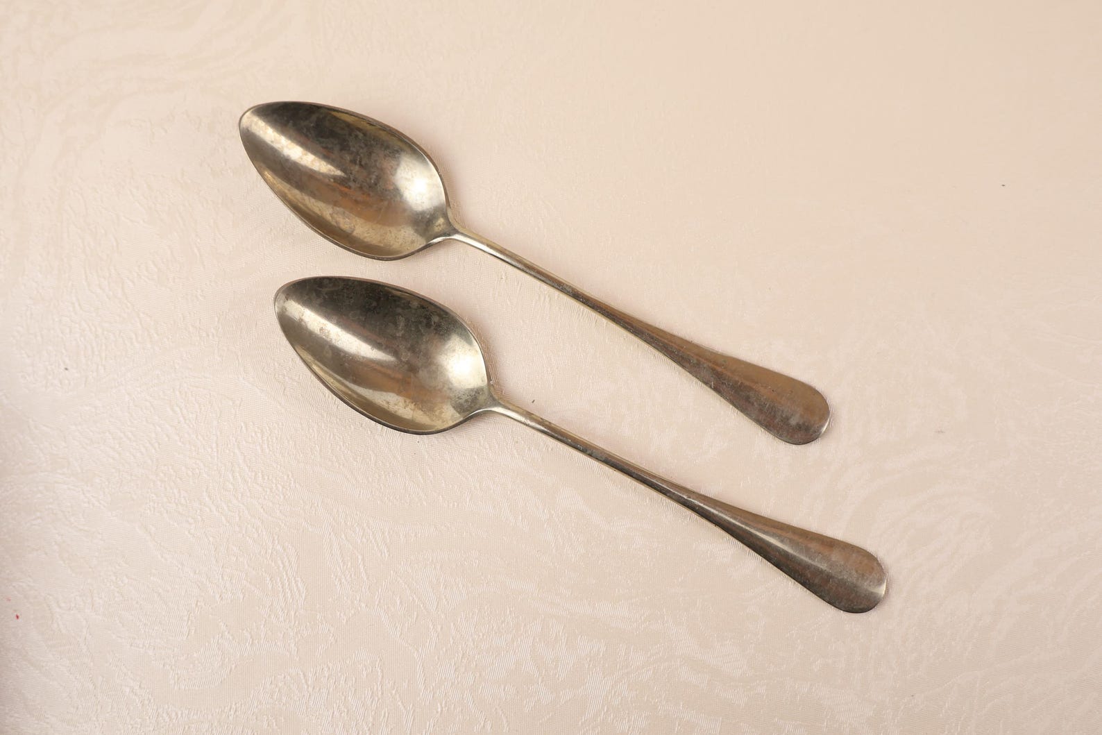Vintage Alpaca Silver Plated Table Spoons Pair Classic Flatware Europe ...