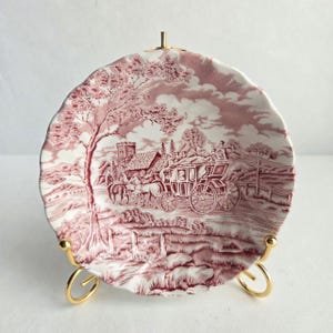 Vintage Myott &quot;Royal Mail&quot; Pink/Red Transferware Plate – Staffordshire England