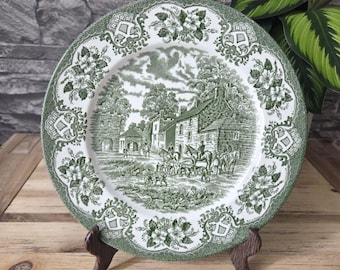 Piatto in porcellana vintage inglese Ironstone "Old Inns" - 24,5 cm