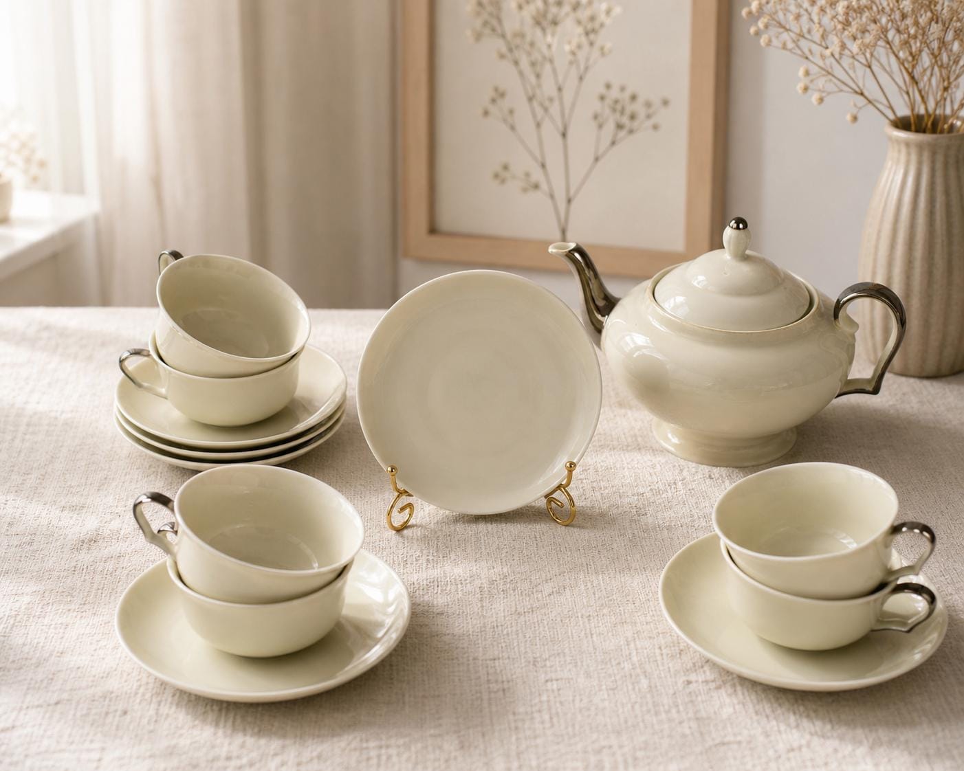 Vintage Porcelain Tea Set Victoria Wido Czechoslovakia 6 Cups Saucers ...