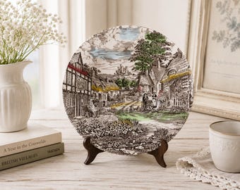 Vintage Broadhurst Village Dinner Plates – Set of 6 – English