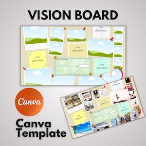 Editable Vision Board Template: Canva Digital Collage (PDF)