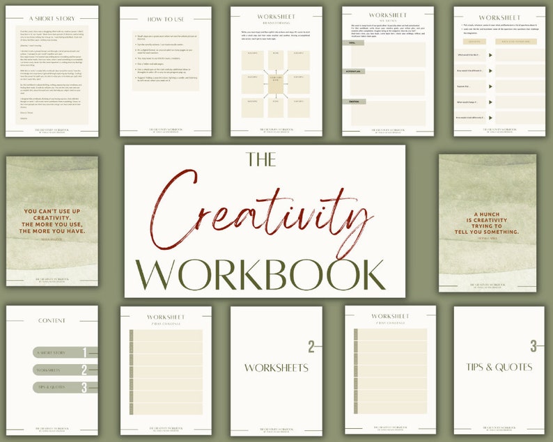 The Creativity Workbook Digital Printable Creativity Journal Etsy