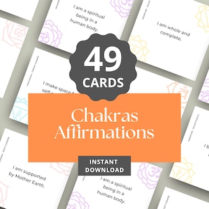 7 Chakras Affirmation Cards: Daily Spiritual Healing (Digital Download)