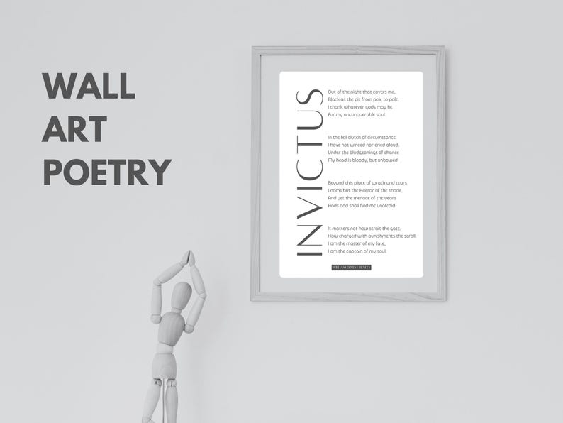Invictus Poem Print by William Ernest Henley (digital Download) - Etsy