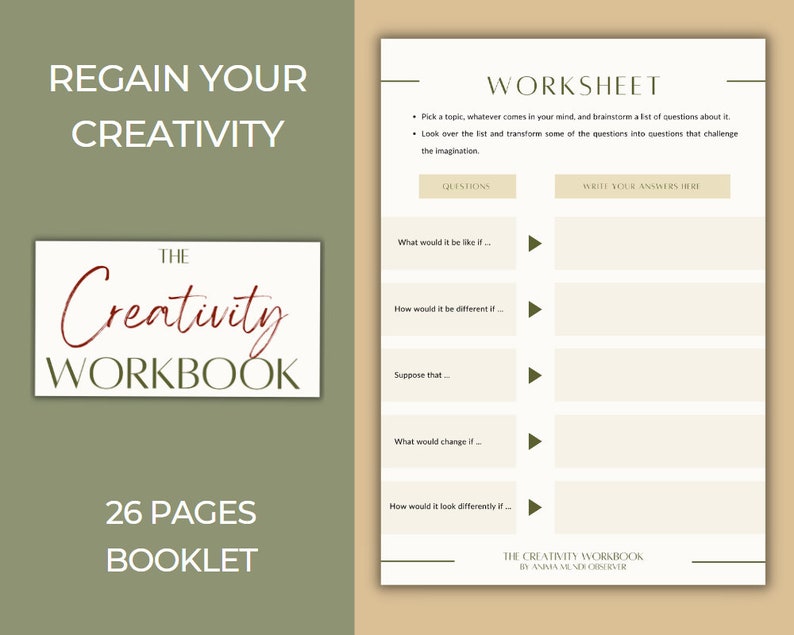 The Creativity Workbook Digital Printable Creativity Journal Etsy