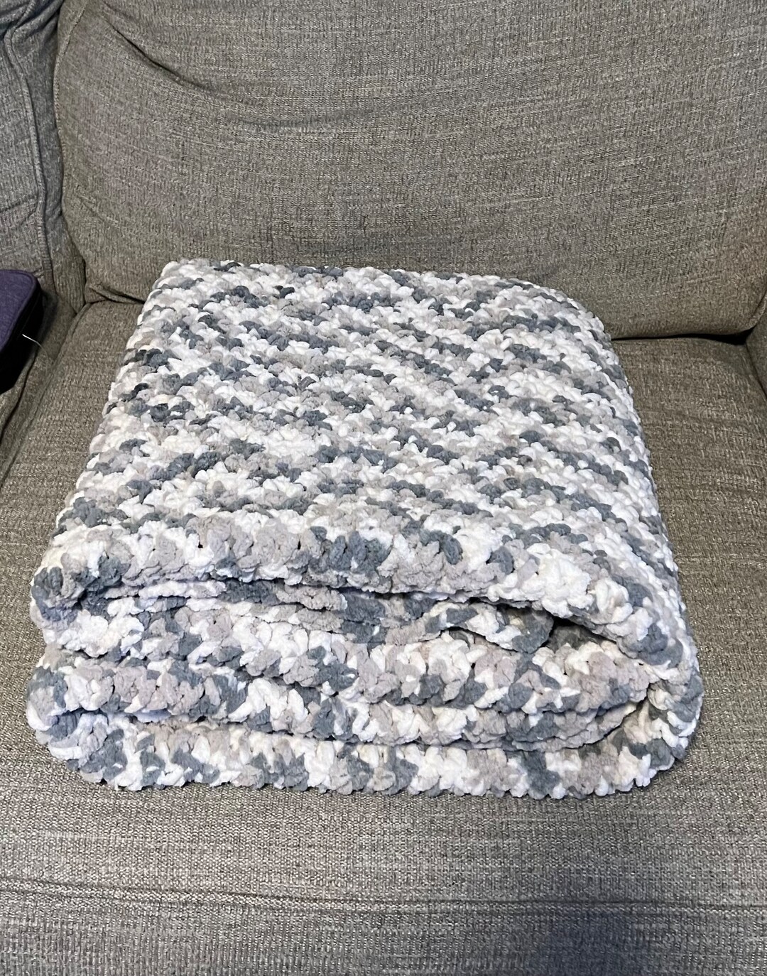 Chunky Crocheted Couch Throw Blanket Etsy