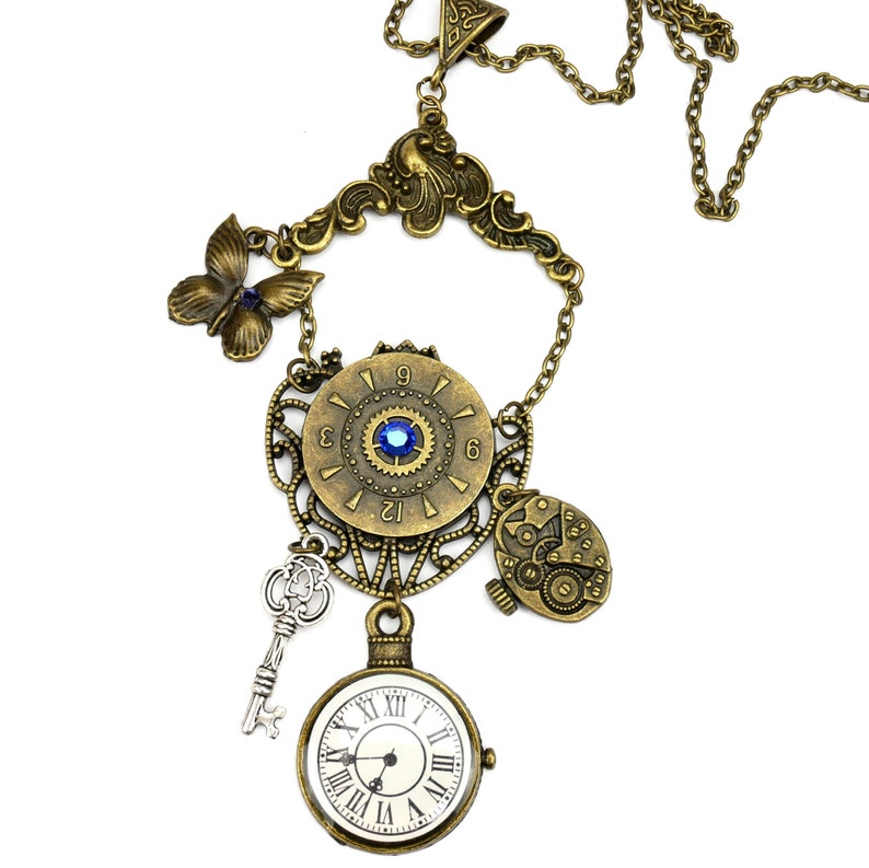 Collier Femme Sautoir pendentif Steampunk Horloges image 5