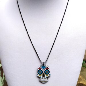 Collier pendentif Calavera dia de los muertos gothique porte bonheur tête de mort Halloween image 10