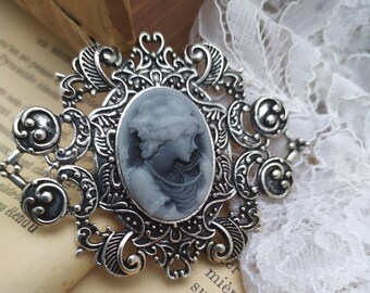 Broche camée pente de style néo-vctoren - Laton - vntage des