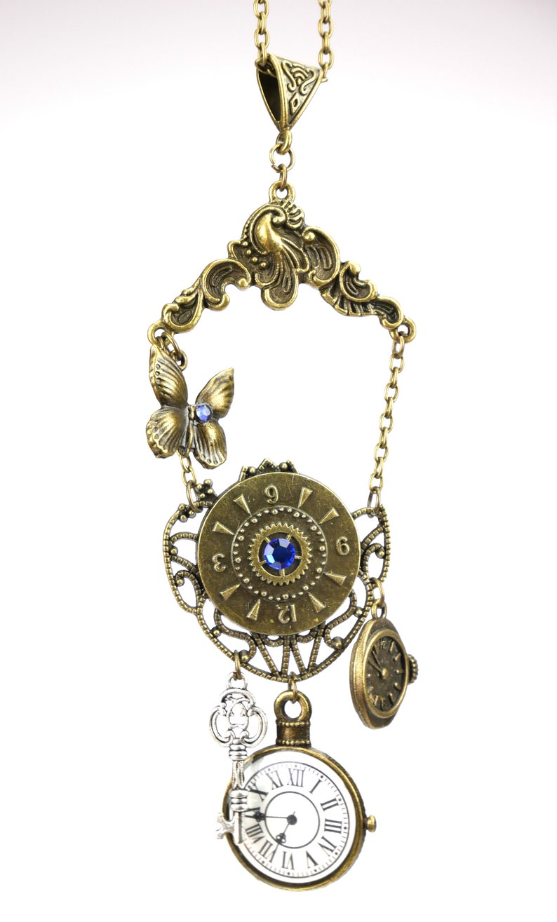 Collier Femme Sautoir pendentif Steampunk Horloges image 6