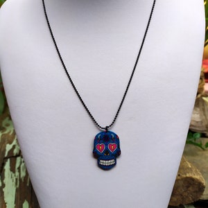 Collier pendentif Calavera dia de los muertos gothique porte bonheur tête de mort Halloween image 9