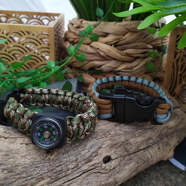 Survival bracelet, whistle or compass