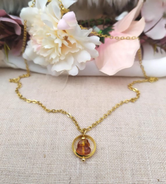 Petit Collier En Perles D'ambre Baltique - Occasion Bon état, Pierre Naturelle